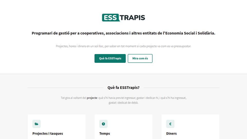 Pàgina d'inici d'ESSTrapis